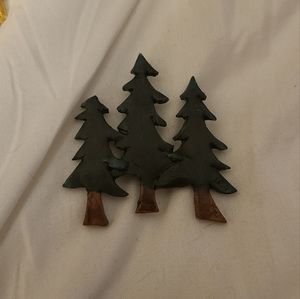 Primitive acrylic pine trees pin